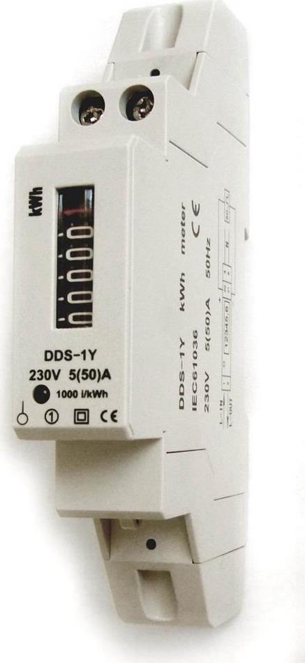 Монофазен мерител за ДИРЕКТНО мерене на ел. енергия, механичен, за DIN монтаж 1 мод, 50A, GAO /до изчерпване/