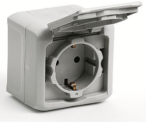 Контакт шуко IP44 открит монтаж цвят Сив Forix Legrand
