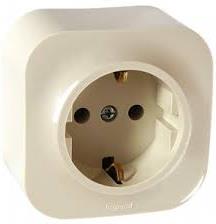 Контакт шуко ЕДИНИЧЕН IP21 открит монтаж цвят Крем Forix Legrand