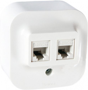 Розетка RJ11+RJ45 cat.5e IP21 открит монтаж цвят Бял Forix Legrand