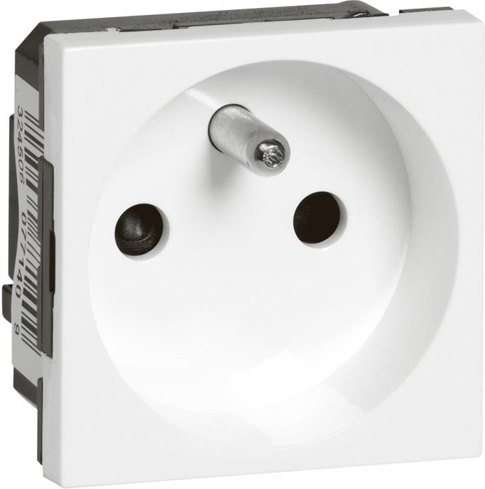 Контакт ФРЕНСКИ стандарт автоматични клеми 2 мод. цвят бял Mosaic Legrand