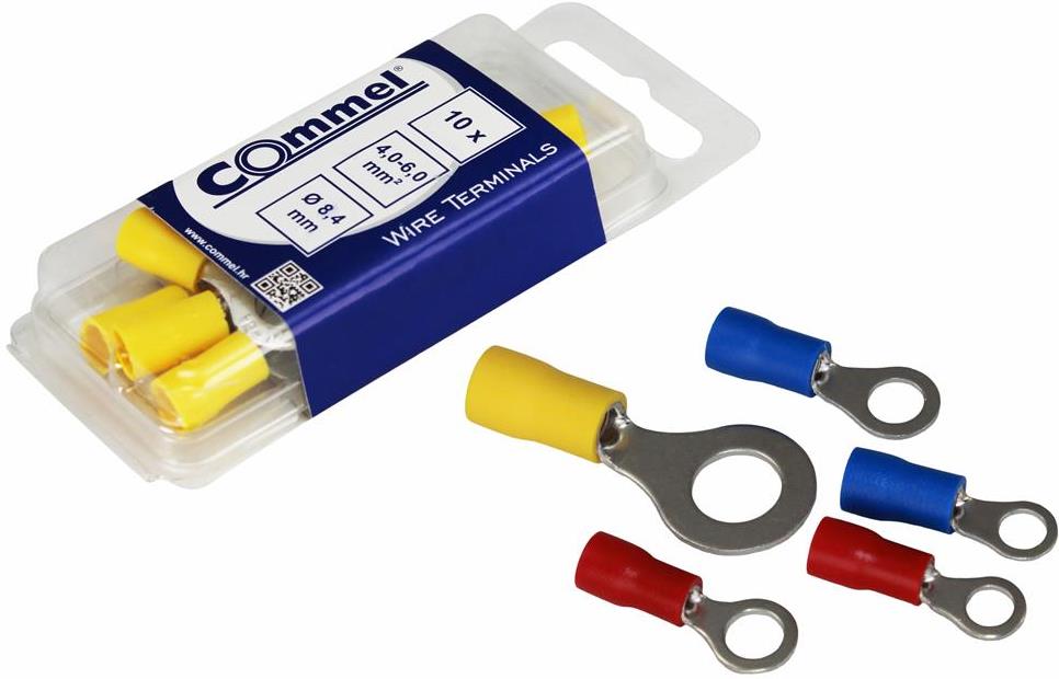 Кабелна обувка тип ринг ф5.3мм за кабел 0.5-1.5мм2  в блистер 25 бр. Commel