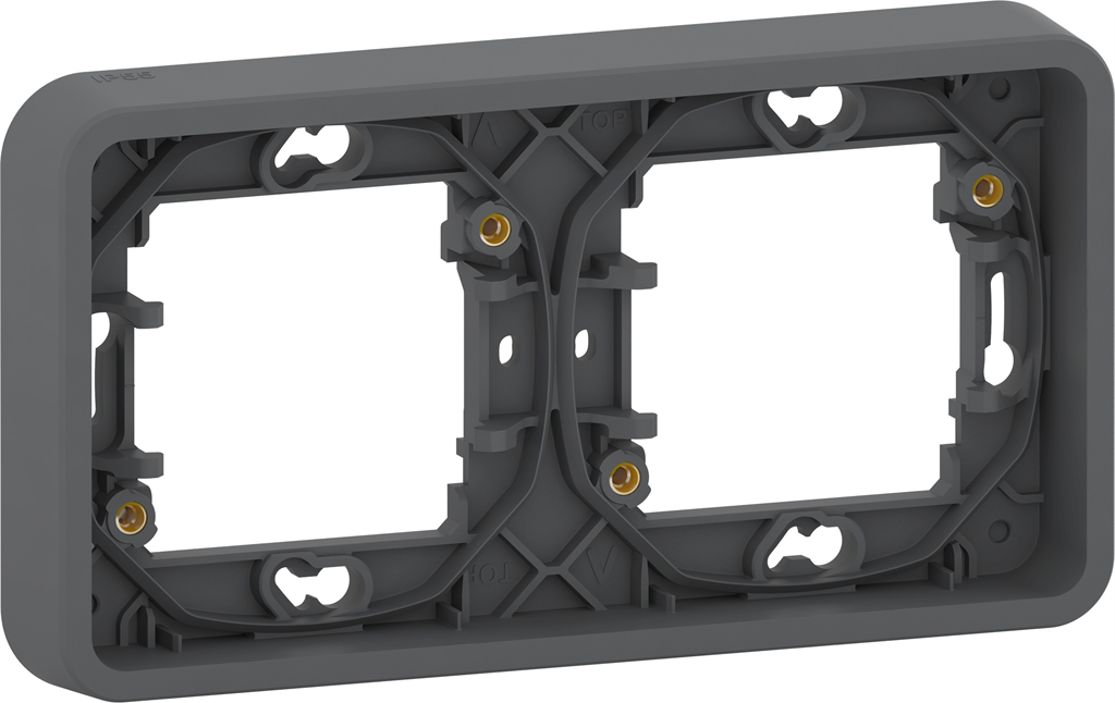 Рамка двойна хоризонтална IP55 цвят Антрацит Mureva SE