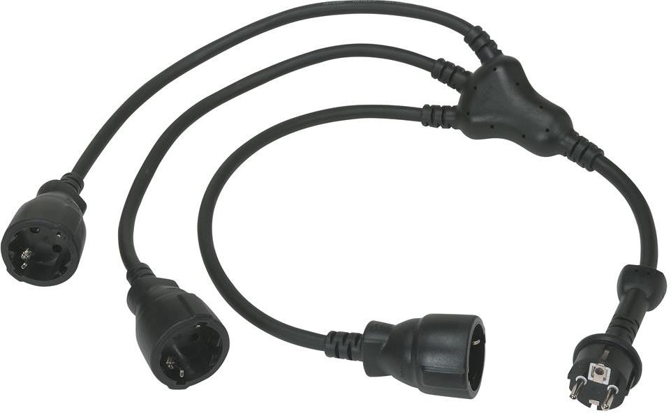 Разклонител 3х Шуко 0.6м метра гумиран кабел Octopus IP44 Legrand