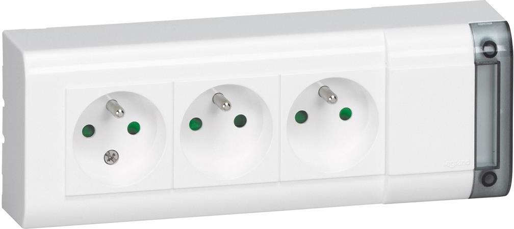 Контакт 3х френски стандарт 16A открит монтаж Legrand