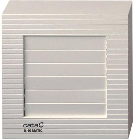 Вентилатор B10 MATIC ф100мм, цвят Бял, квадрат 98м3/ч, 15W, 41dB с автоматична клапа CATA