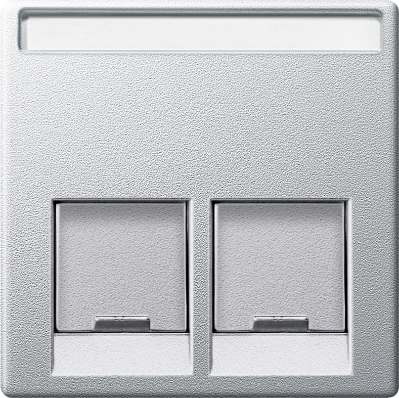 Лицев панел за 2xRJ45 цвят Алуминий System M  Merten SE