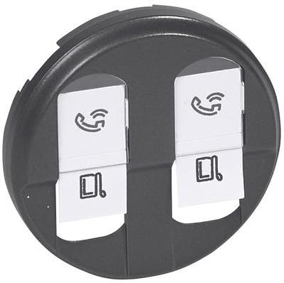 Лицев панел за 2хRJ45 розетка цвят графит Celiane Legrand /до изчерпване/