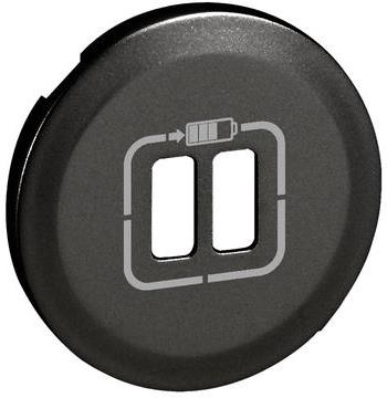 Лицев панел за 2xUSB розетка тип 2xA/2xC/A+C 2 мод. цвят графит Celiane Legrand