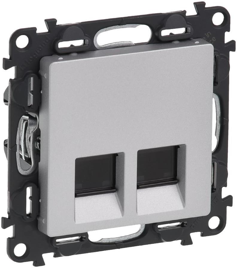 Розетка 2xRJ45 cat.6A STP цвят алуминий Valena Life Legrand