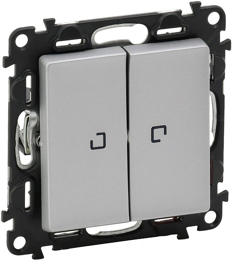 Сериен ключ с подсветка LED 0.15мА цвят алуминий Valena Life Legrand