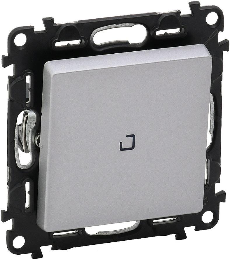 Еднополюсен ключ с подсветка LED 0.15мА цвят алуминий Valena Life Legrand