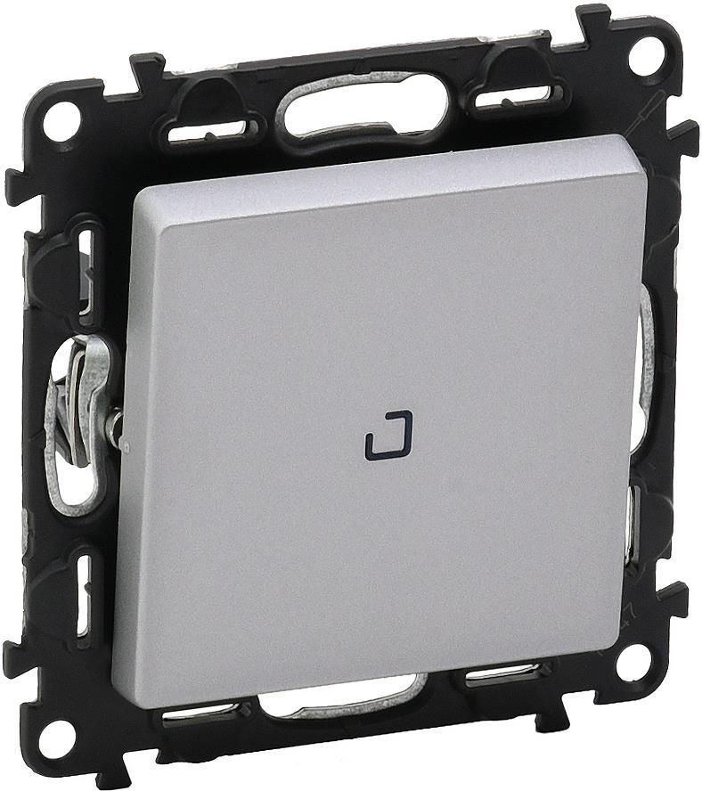 Еднополюсен ключ с подсветка LED 3мА цвят алуминий Valena Life Legrand