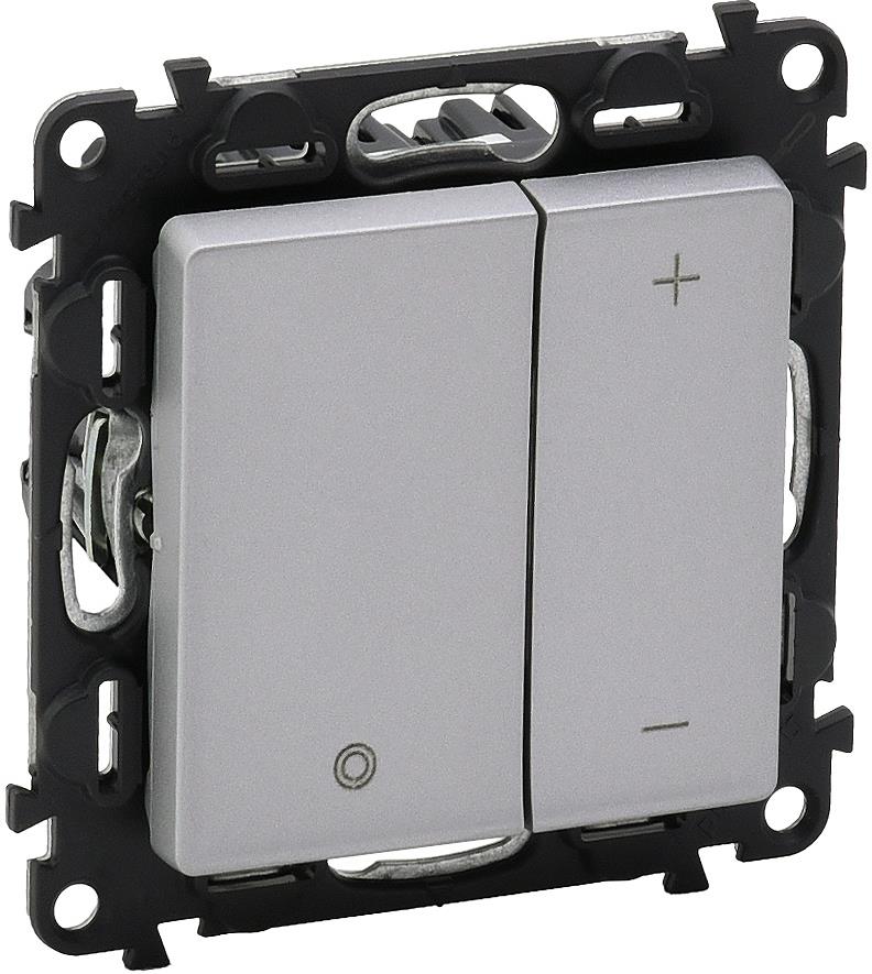 Димер бутонен R=3-400W L=3-400VA LED=3-125VA цвят алуминий Valena Life Legrand