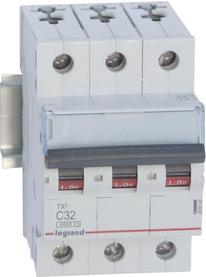 Автоматичен прекъсвач TX3 3P 32A крива С 6kA Legrand