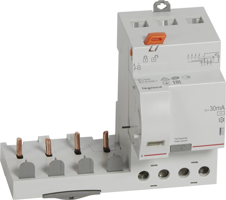 Допълнителен ДТЗ модул 4P 63A 30мА тип АС DX3 Legrand