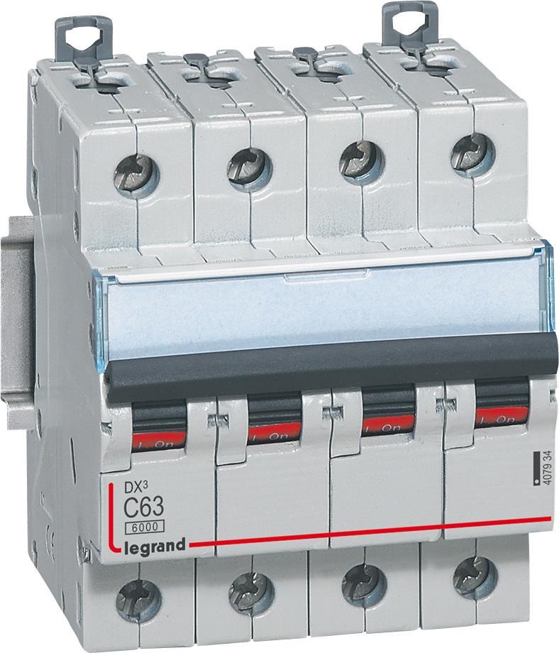 Автоматичен прекъсвач DX3 4P 63A крива С 6kA Legrand