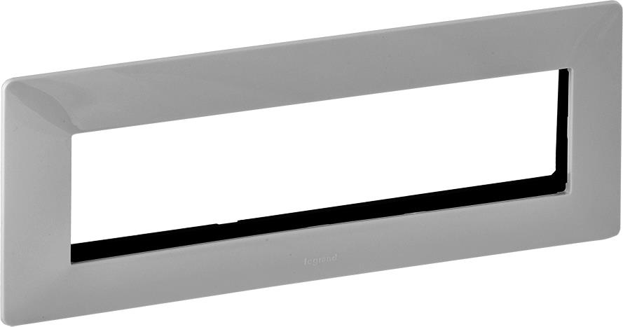 Рамка комплект с носеща за 8 модула Mosaic цвят Алуминий Valena Life Legrand