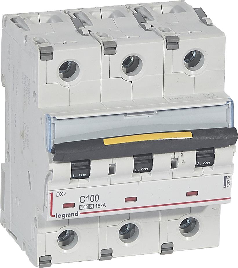 Автоматичен прекъсвач DX3 3P 100A крива С 10kA 4,5 мод. Legrand