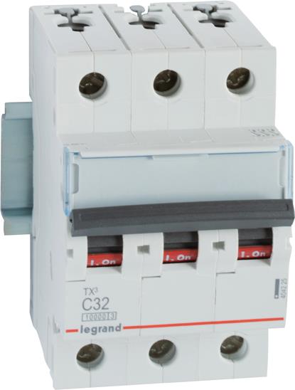 Автоматичен прекъсвач TX3 3P 32A крива С 10kA Legrand