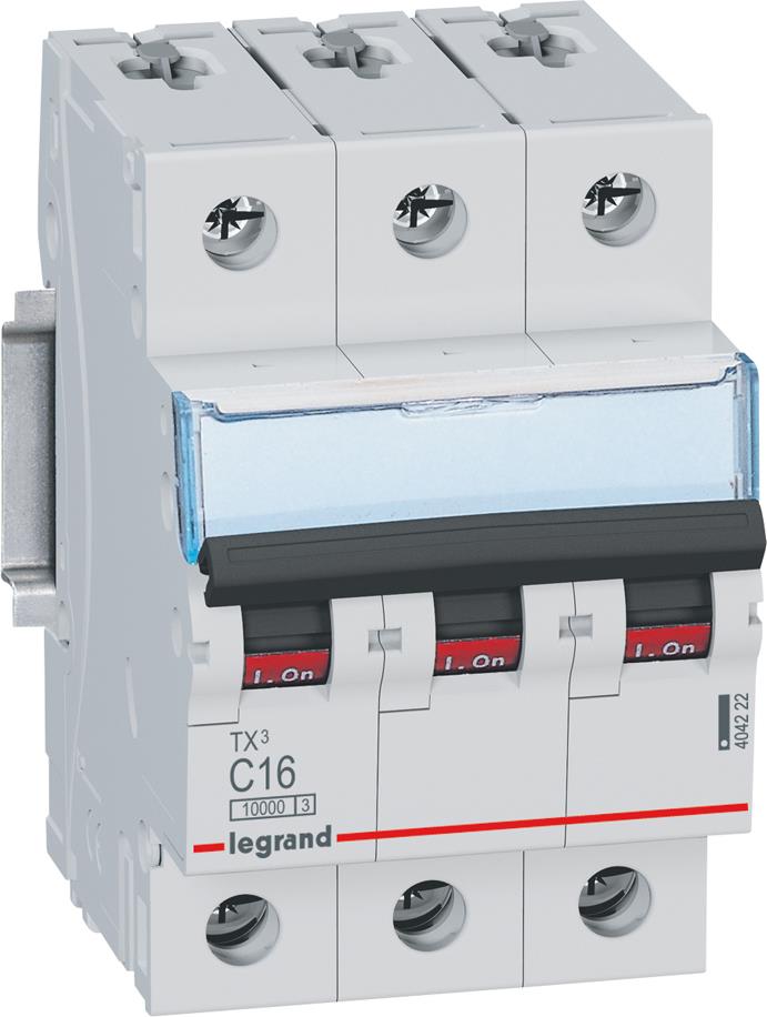 Автоматичен прекъсвач TX3 3P 16A крива С 10kA Legrand
