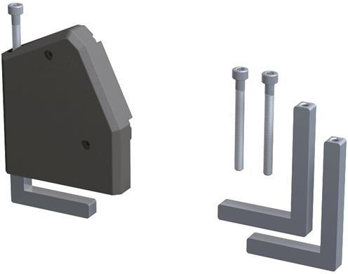 Комплект скоби за DESK 1, алуминиеви, за монтаж към плот (2 броя), Bachmann
