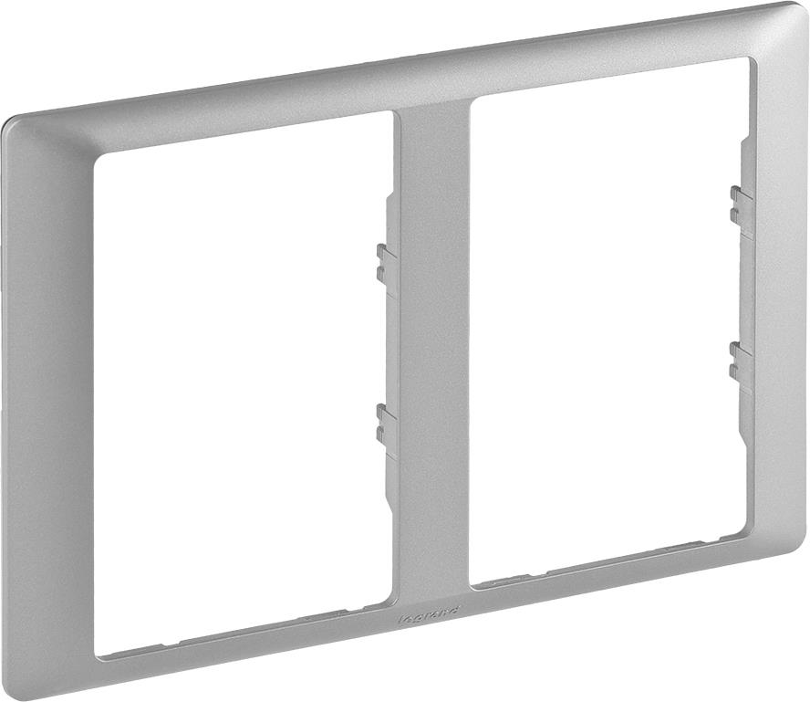 Рамка 2х двоен контакт цвят Алуминий Valena Life Legrand