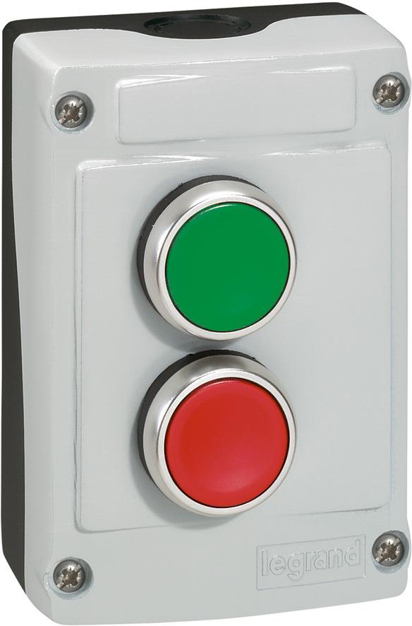 Дву-бутонна кнопка пуск/стоп 1NO и 1NC 10А IP66 открит монтаж Legrand