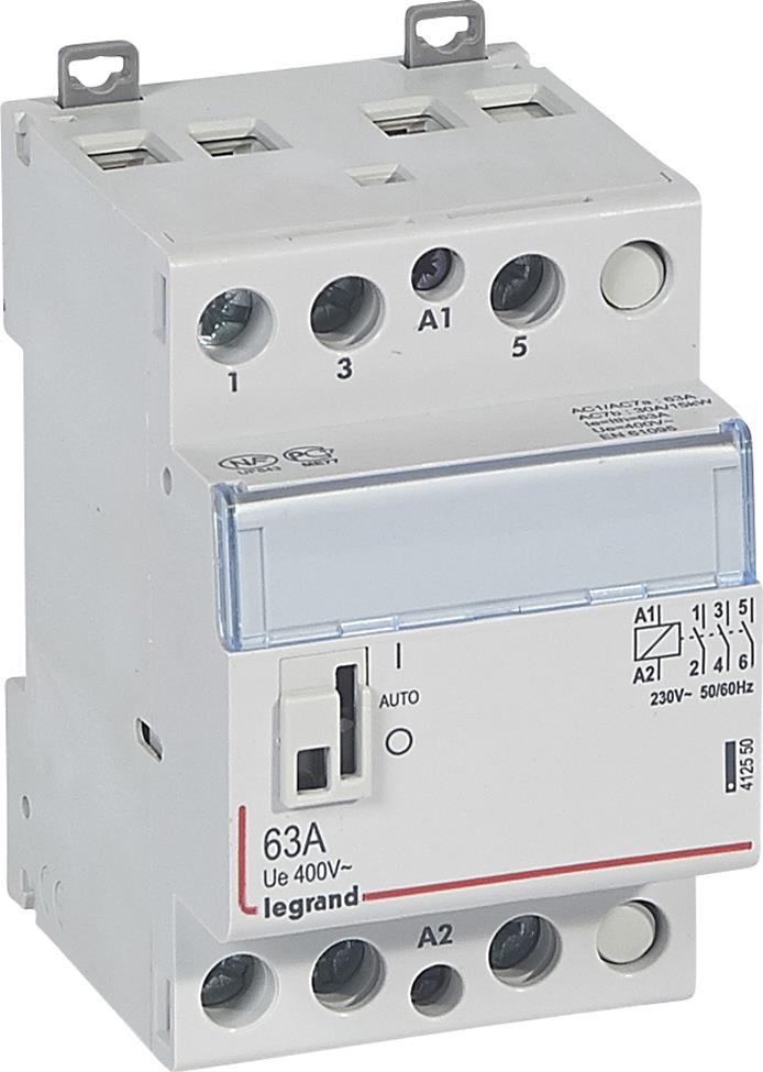 Модулен контактор с ръкохватка CX3, 63A 3NO 220V 3 модула Legrand