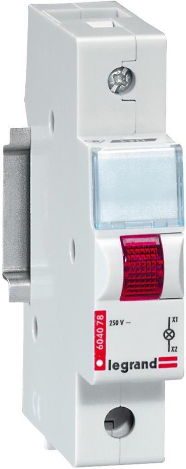 DIN Индикатор червен за една фаза 220V модул Legrand
