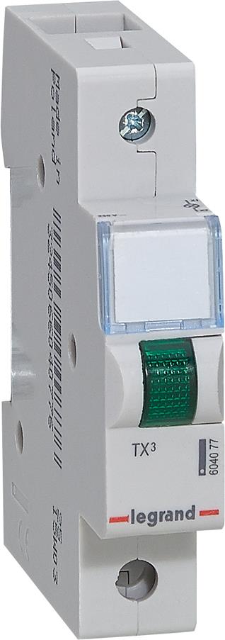 DIN Индикатор зелен за една фаза 220V 1 мод. Legrand