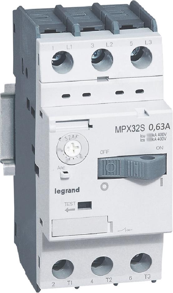 Моторна защита MPX3-32S 0.12kW TM 0.4-0.63A 100kA Legrand