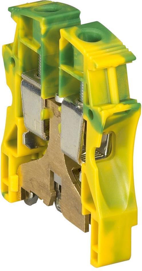 Редова клема ЖЪЛТО/ЗЕЛЕНА 35мм2 винтова със заземителна връзка към основата съсерия Viking 3 Legrand