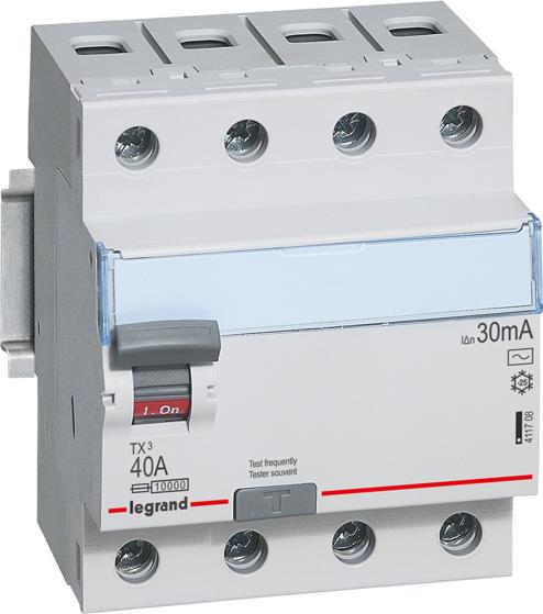 ДТЗ 4P 40A 30mА серия TX3 ID тип AC Legrand