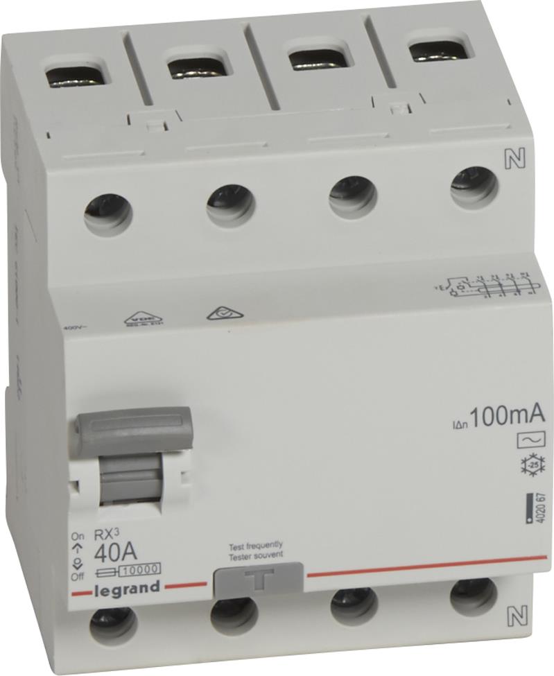 ДТЗ 4P 40A 100mА серия RX3 ID тип AC Legrand