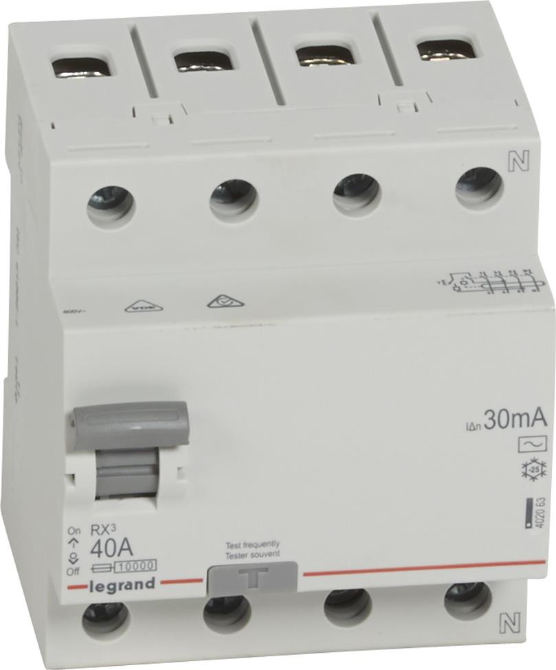 ДТЗ 4P 40A 30mА серия RX3 ID тип AC Legrand