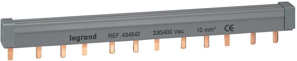 Захранващ гребен тип ПИН 3P 10мм2 63A 4 прекъсвача L1L2L3 Legrand /до изчерпване/