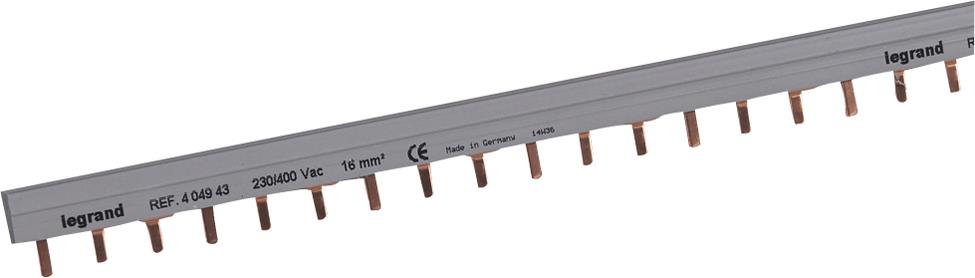 Захранващ гребен тип ПИН 3P 16мм2 63A 19 прекъсвача L1L2L3 Legrand /до изчерпване/