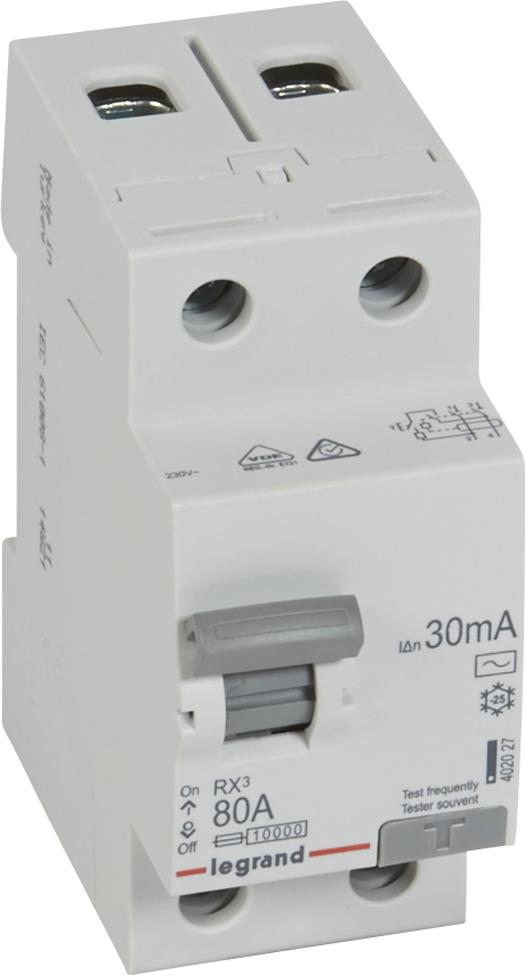 ДТЗ 2P 80А 30mА серия RX3 ID тип AC Legrand