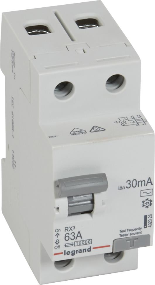 ДТЗ 2P 63A 30mА серия RX3 ID тип AC Legrand