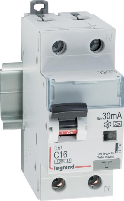 ДТЗ комбинирана DX3 1P+N 16A крива C 30mA тип A 10kA 2 мод. Legrand