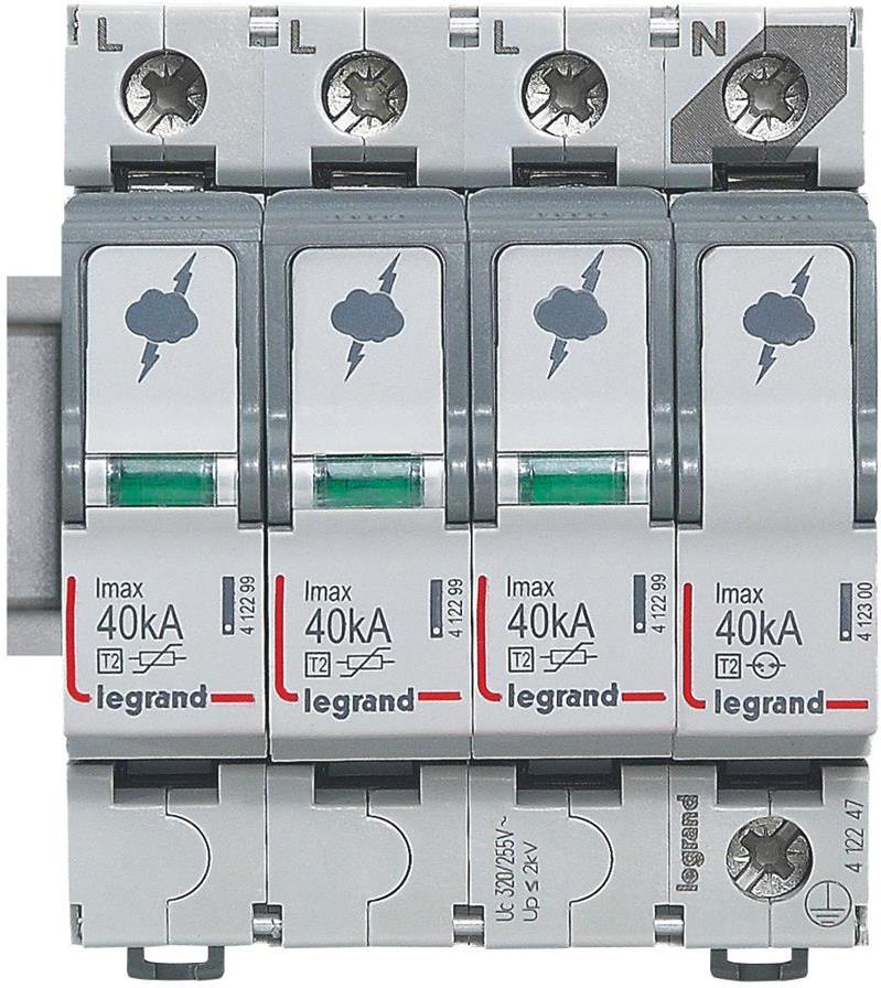 Катоден отводител тип 2 SPD 40kA 320V 3P+N R Legrand