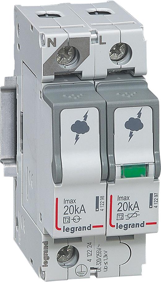 Катоден отводител тип 2 SPD 20kA 320V 1P+N L Legrand