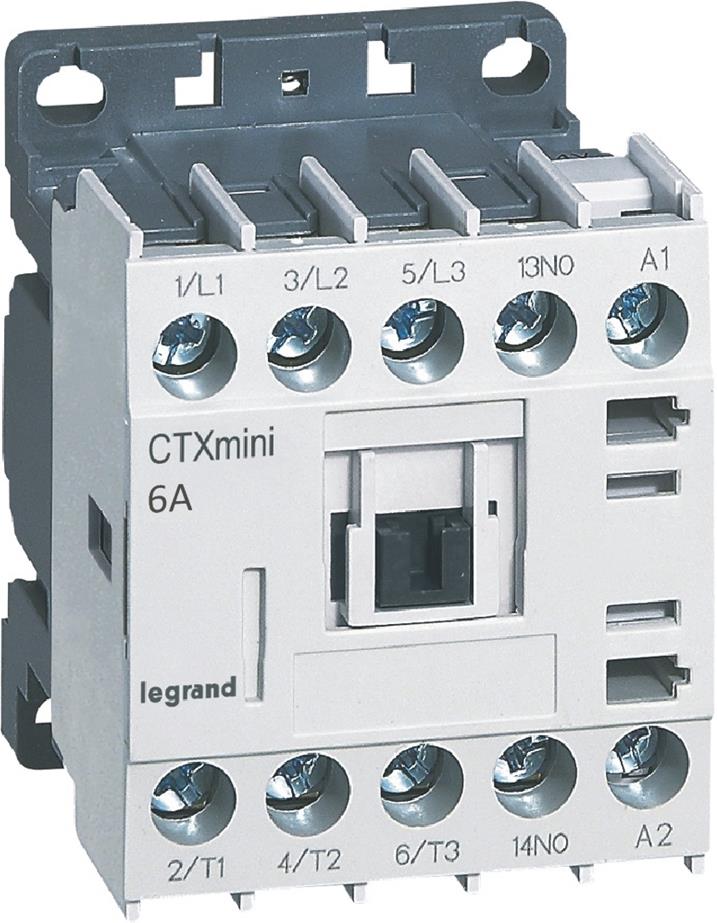 Контактор CTX3 mini 3P 2.2kW (6A AC-3) 1NO 230V 50/60Hz Legrand