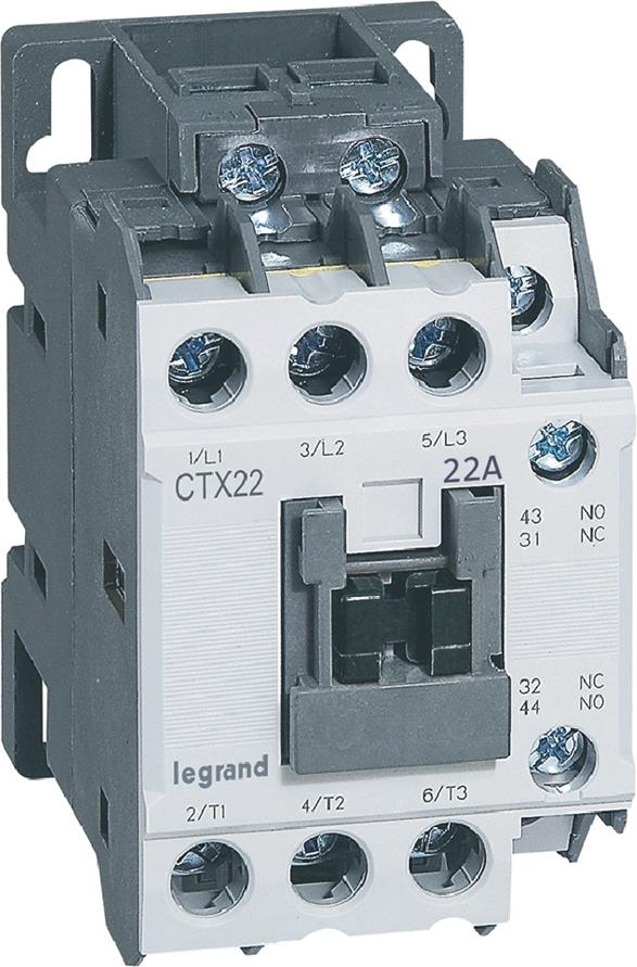 Контактор CTX3-22 3P 11kW (22A AC-3) 1NO-1NC 230V 50/60Hz Legrand