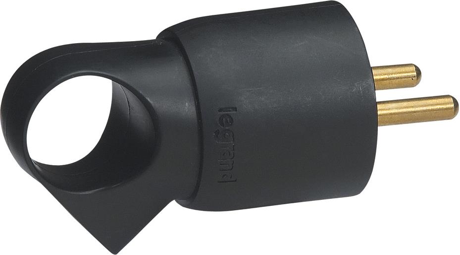 Щепсел черен 2P+T 16A френски с ринг Legrand