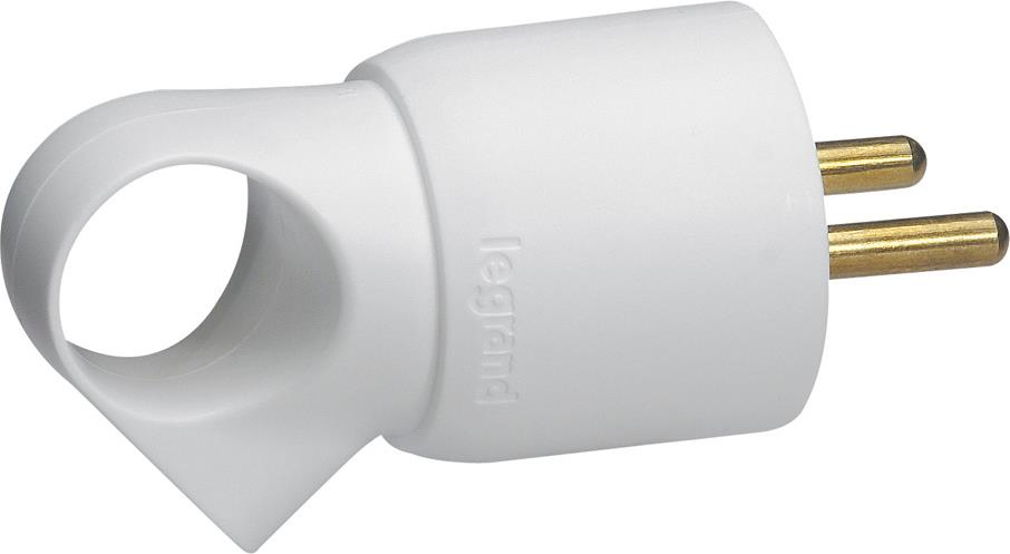 Щепсел бял 2P+T 16A френски с ринг Legrand