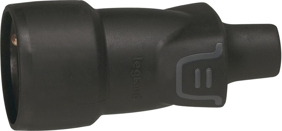 Куплунг френски черен 2P+Т 16A ІР44 250V гумиран Legrand /10бр/
