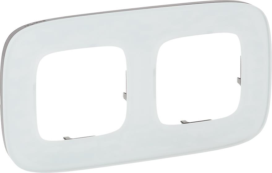 Рамка 2х цвят Бяло стъкло Valena Allure Legrand