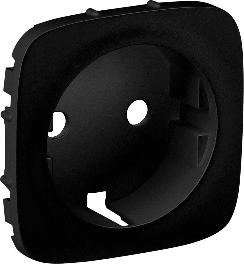 Лицев панел за контакт шуко с детска защита цвят Черен Valena Allure Legrand